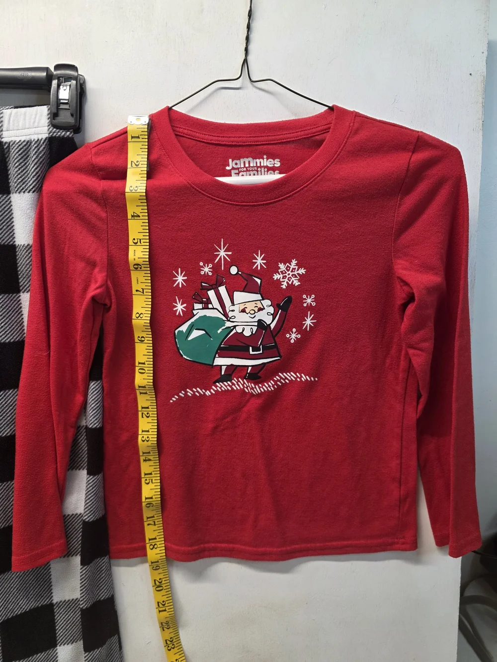 Jammies For Your Families Kids Size 7 Christmas Pajama Set Santa Buffalo Plaid